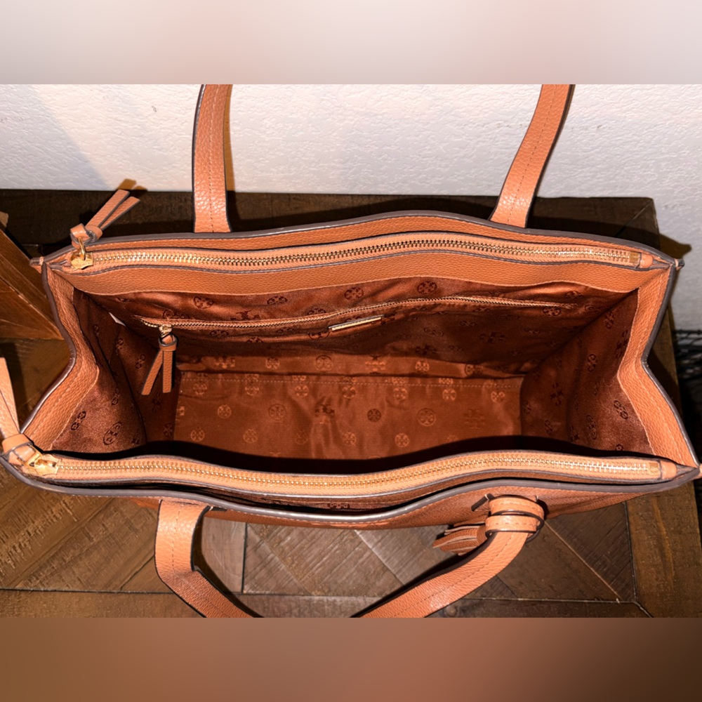 Tory Burch Brown Leather Tote with Tassel NWOT - Picture 10 of 16